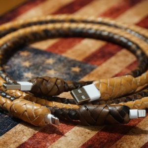 Leather wrapped iPhone charging cable